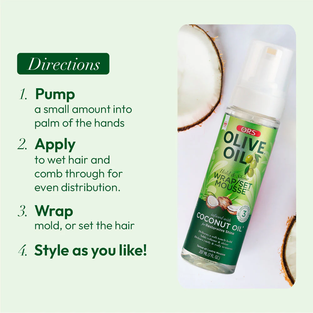 ORS Olive Oil Wrap Set Mousse for Restorative Shine (7.0 oz) - Image 7